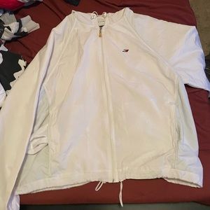 white vintage Tommy hilfiger wind breaker